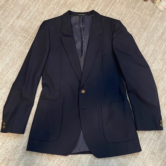 Yves Saint Laurent Other - Yves St Laurent vintage mens navy wool suit jacket